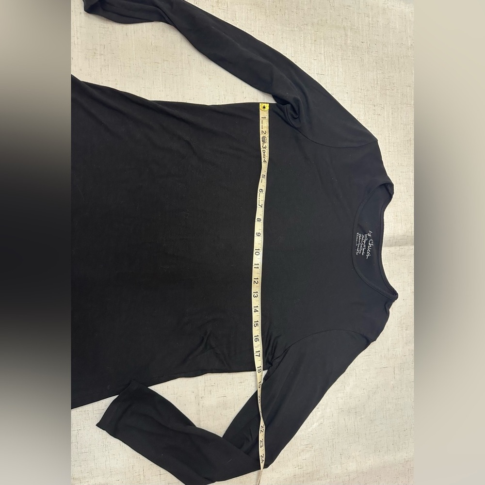 Chico's Black Long Sleeve Top - Picture 6 of 8
